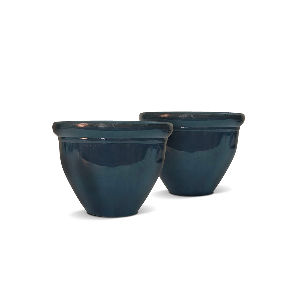 Round Planter Dark Blue 10" x 8"