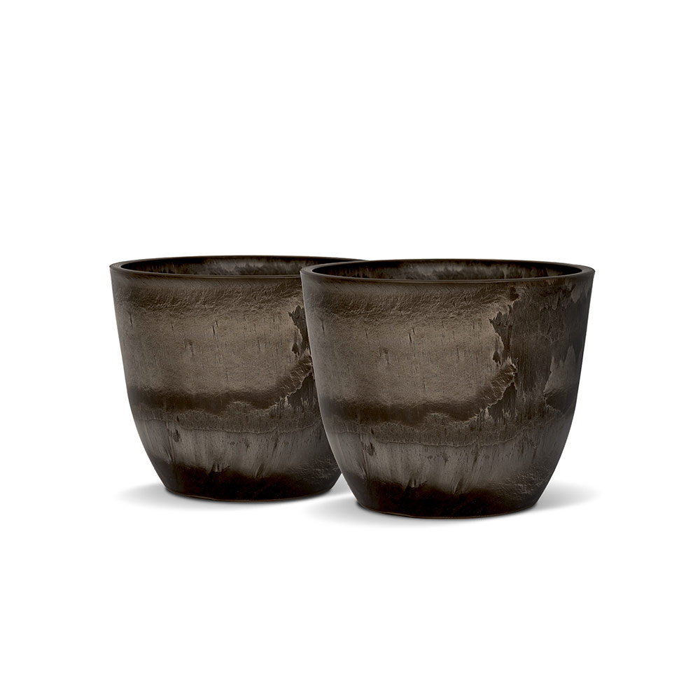 Round Planter Brown Stone 10" x 8"