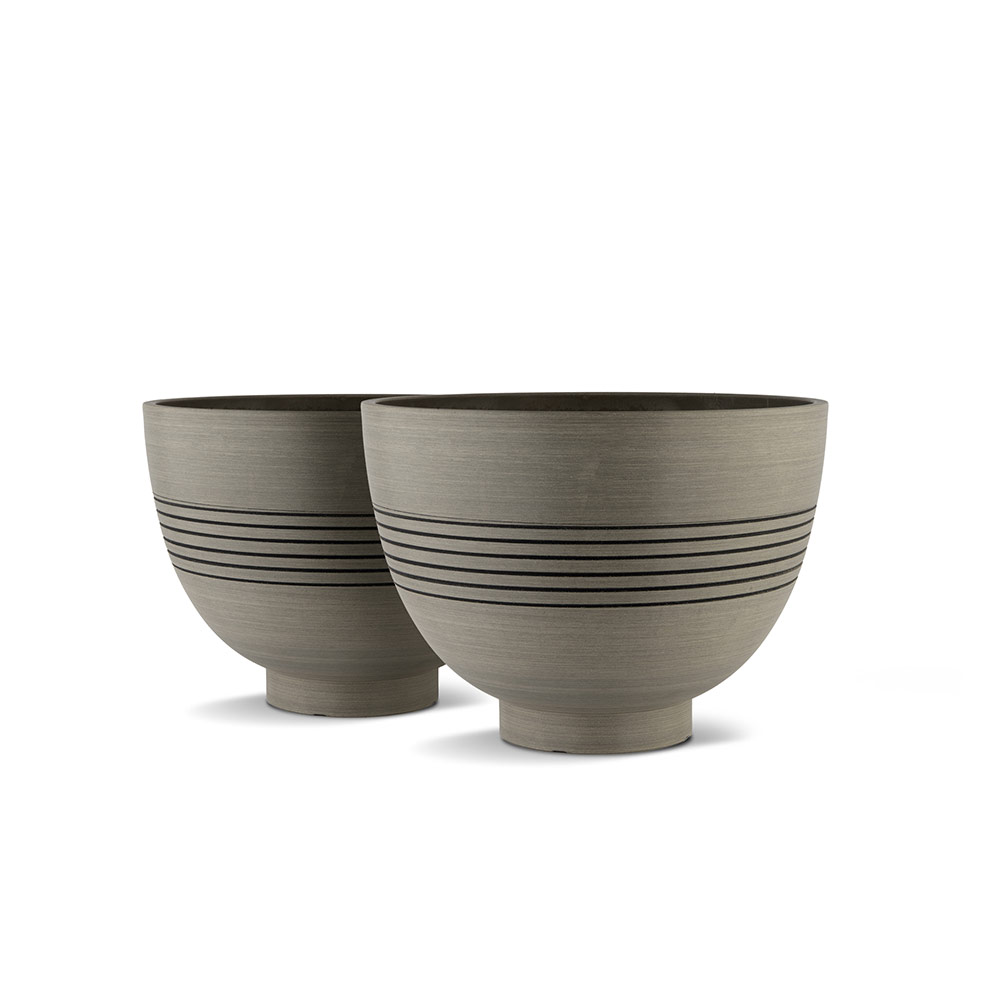 Round Planter Brown Stone 11" x 8"