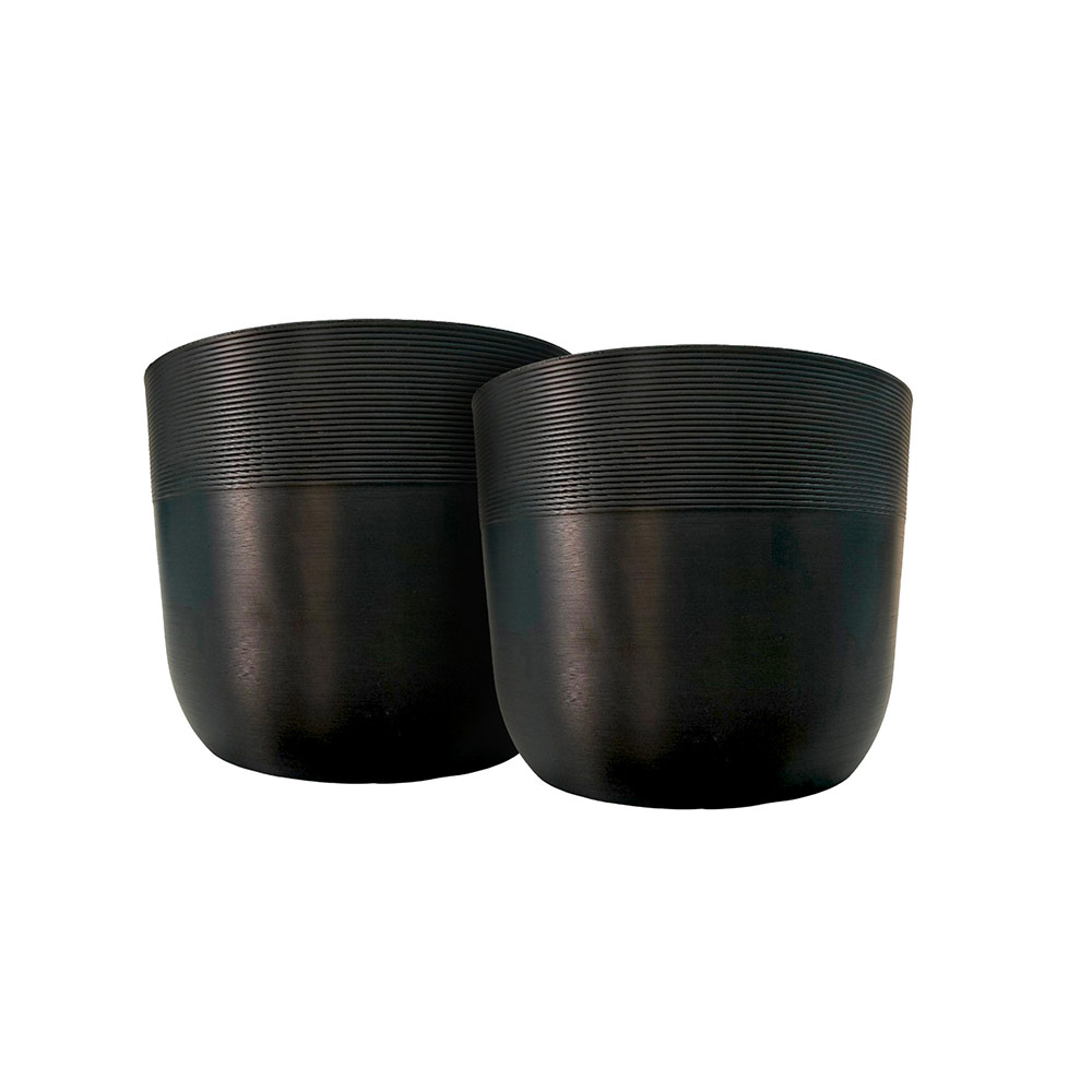 Round Planter Black 12"X 10"