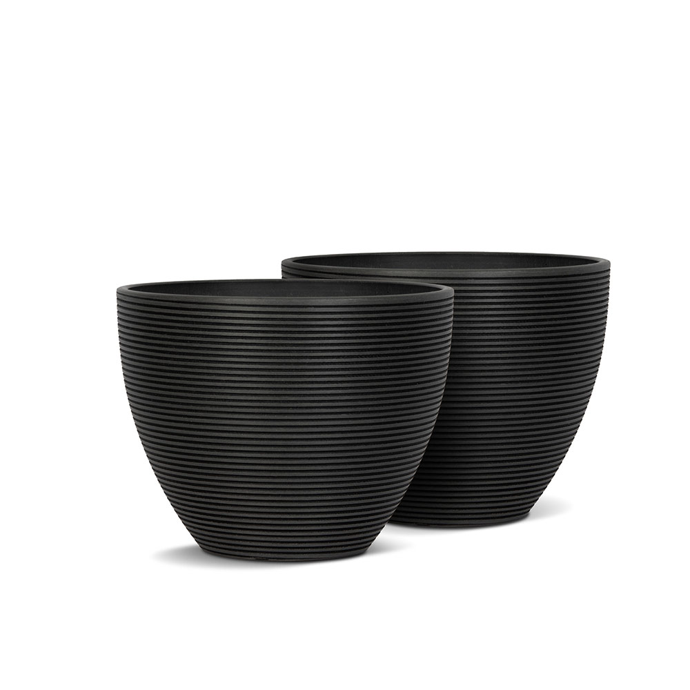 Round Planter Black 16"X 10"