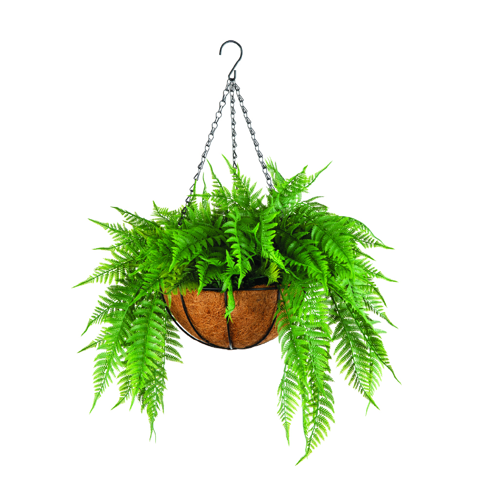 ARTIFICIAL INDR&OTDR HANGING FERN SMALL COIR POT