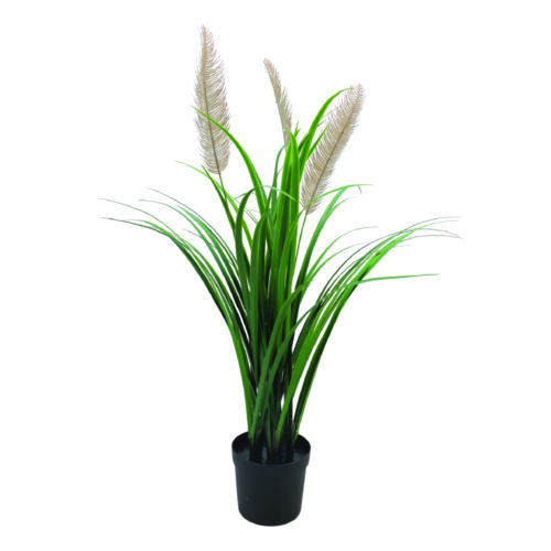 Naturae Decor black grass with leaves Plant - Lifelike Artificial Indoor and Outdoor House Plant - UV Resistant - 36 in High