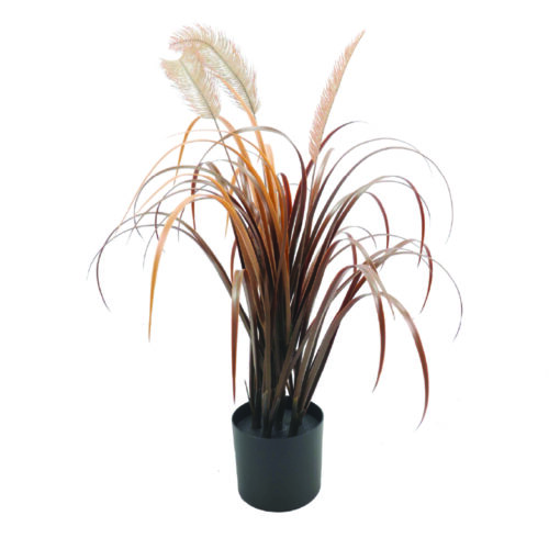 Naturae Decor black grass with leaves Plant - Lifelike Artificial Indoor and Outdoor House Plant - UV Resistant - 36 in High