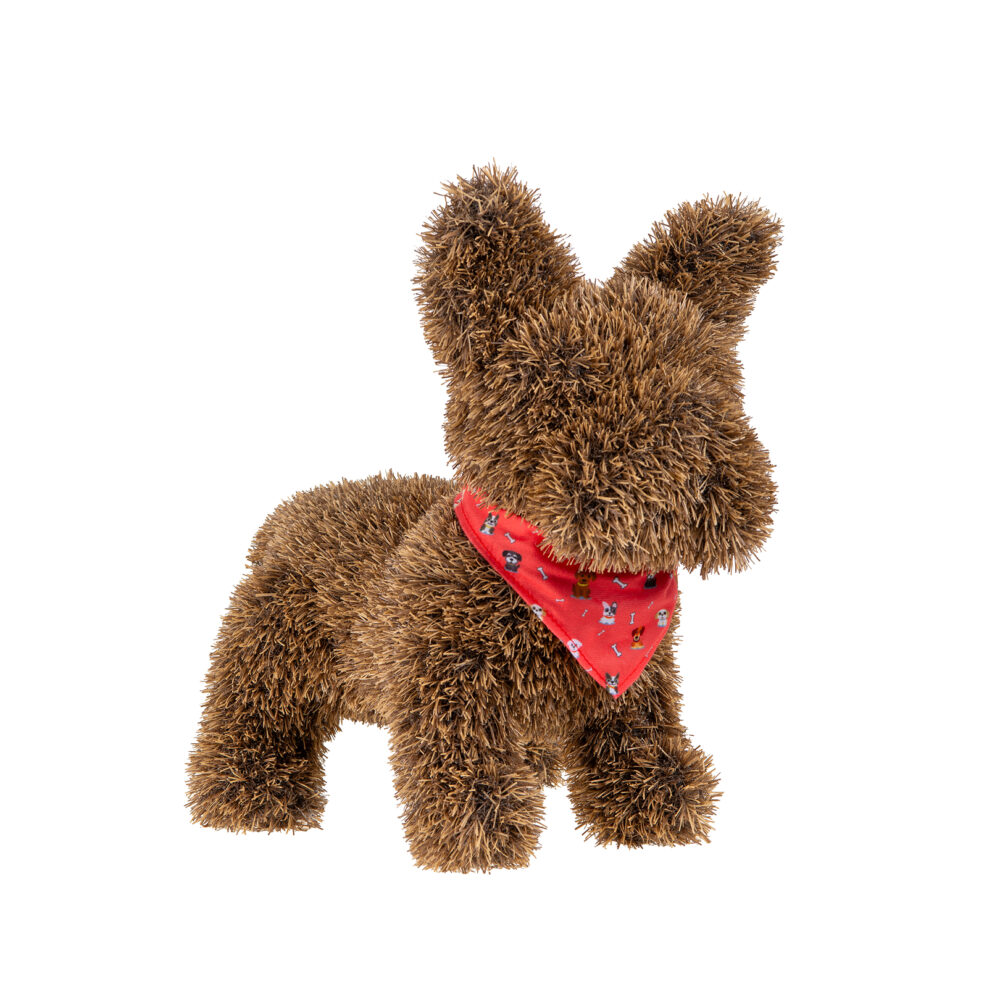Topiaire de Jardin Naturae Decor chien frenchie avec nœud papillon - topiaire en pelouse artificielle pour jardin- 14 po