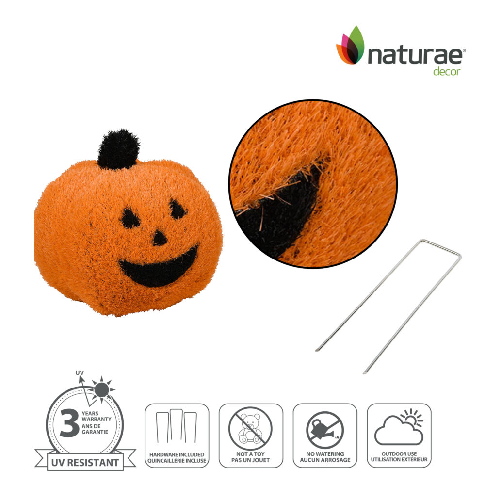 Topiaire de Jardin Naturae Decor citrouille d'Halloween - topiaire en pelouse artificielle pour jardin- 13 po – Image 3