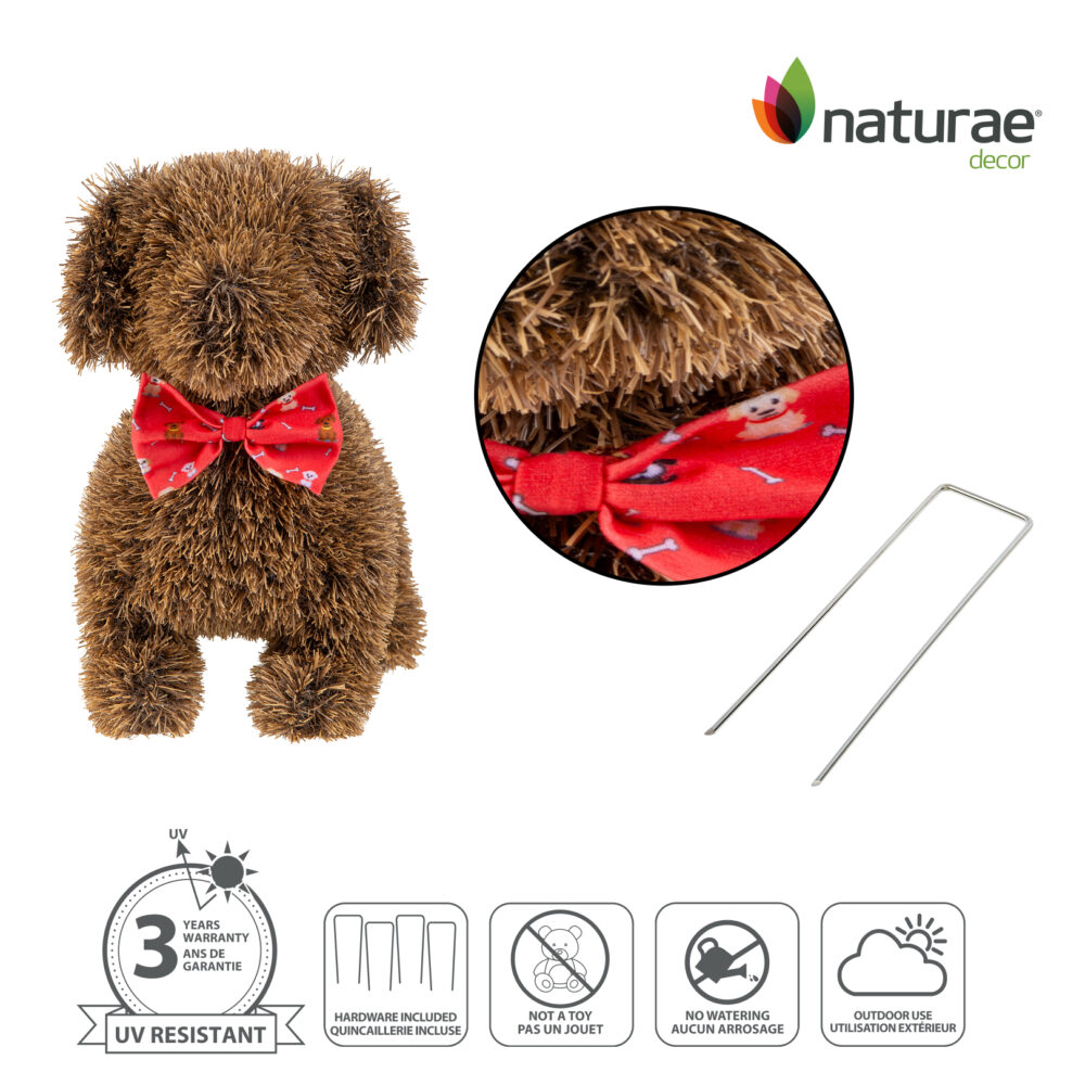 Topiaire de Jardin Naturae Decor chien saucisse avec fourlard - topiaire en pelouse artificielle pour jardin- 13 po – Image 3