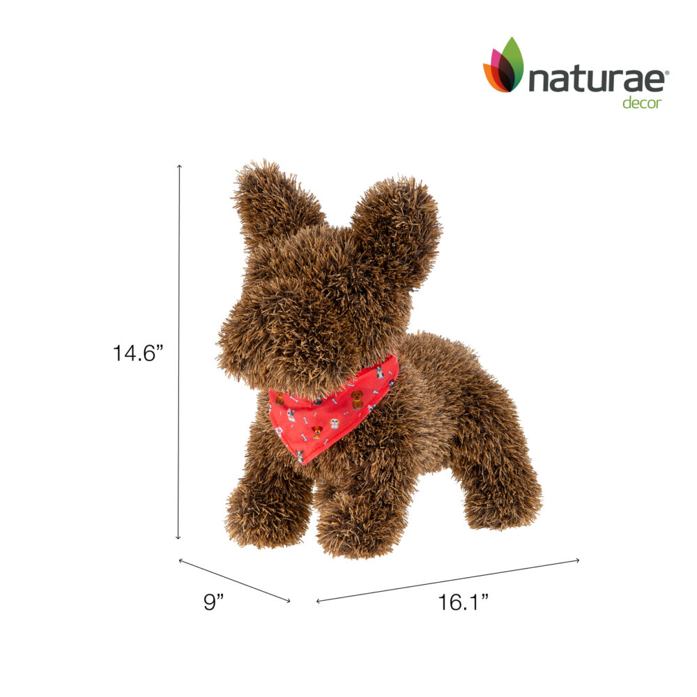 Topiaire de Jardin Naturae Decor chien frenchie avec nœud papillon - topiaire en pelouse artificielle pour jardin- 14 po – Image 2