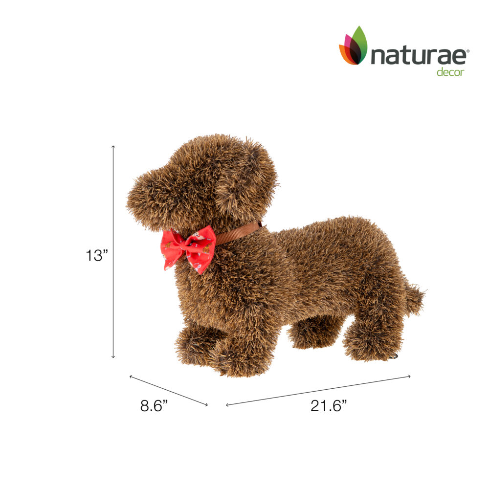 Topiaire de Jardin Naturae Decor chien saucisse avec fourlard - topiaire en pelouse artificielle pour jardin- 13 po – Image 2