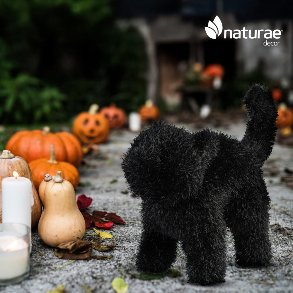 Topiaire de Jardin Naturae Decor chat d'Halloween - topiaire en pelouse artificielle pour jardin- 11 po – Image 4