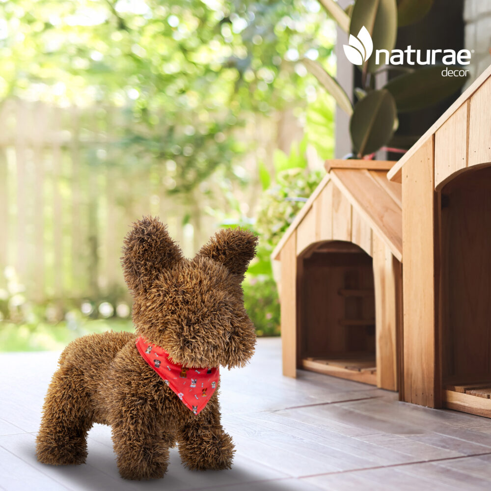 Topiaire de Jardin Naturae Decor chien frenchie avec nœud papillon - topiaire en pelouse artificielle pour jardin- 14 po – Image 5