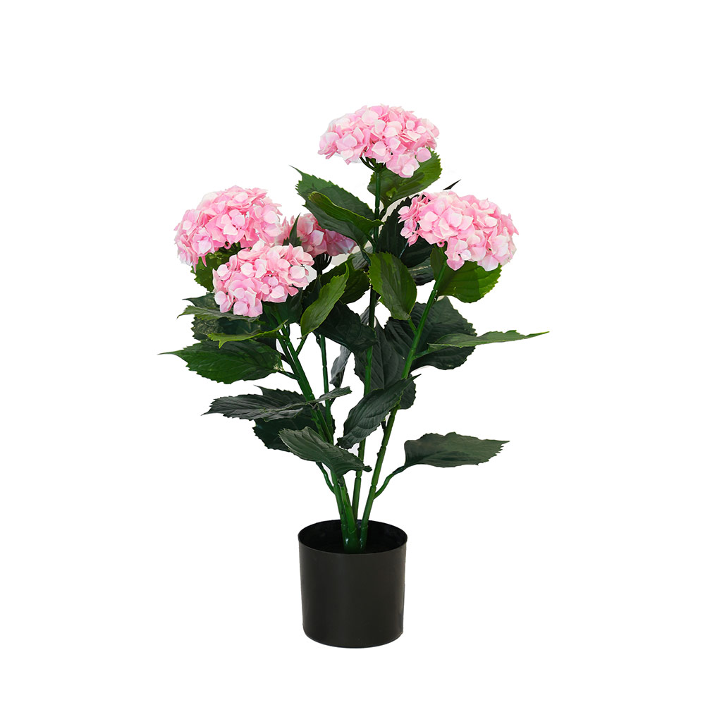 Hydrangée rose artificielle Intérieur/Extérieur 24 po