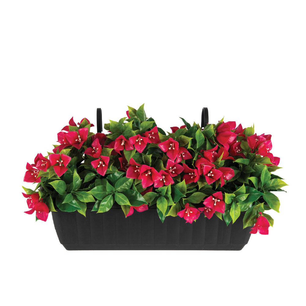 13-in H Artificial Indoor/Outdoor Cascading White Bougainvillea in Rail Planter