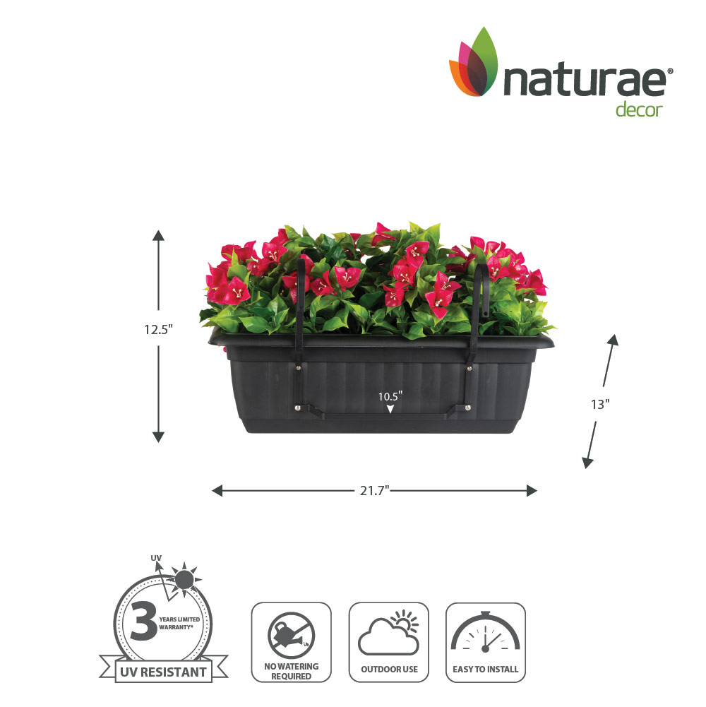 13-in H Artificial Indoor/Outdoor Cascading White Bougainvillea in Rail Planter - Image 2