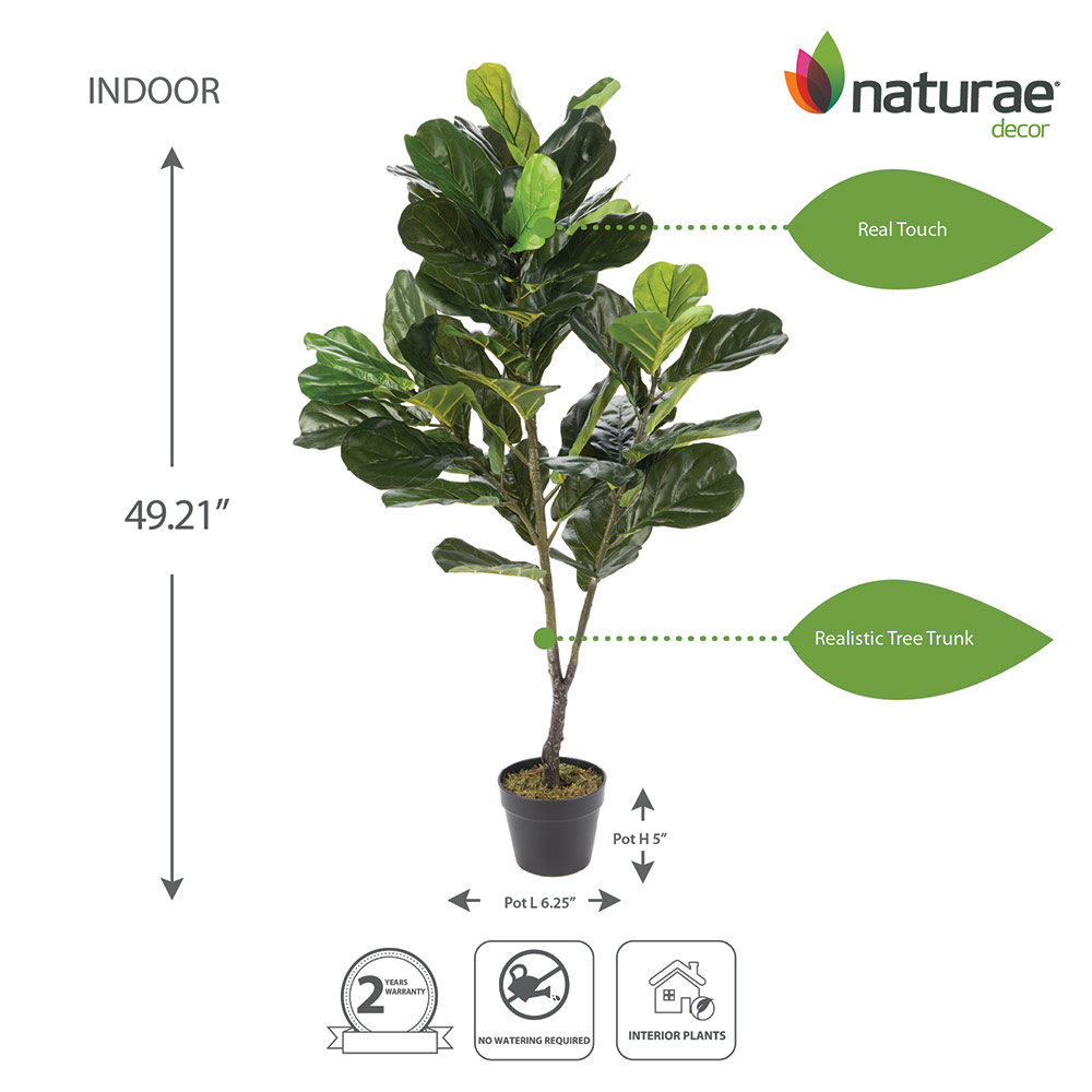Artificial Fiddle Leaf Indoor 49-in - Image 2