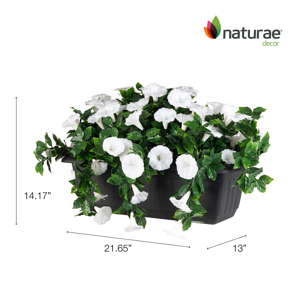 Outdoor Planter Artificial White Petunia - Image 3