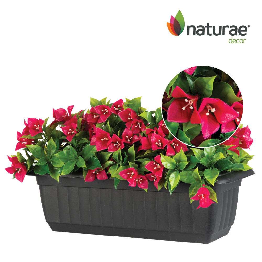 13-in H Artificial Indoor/Outdoor Cascading White Bougainvillea in Rail Planter - Image 3