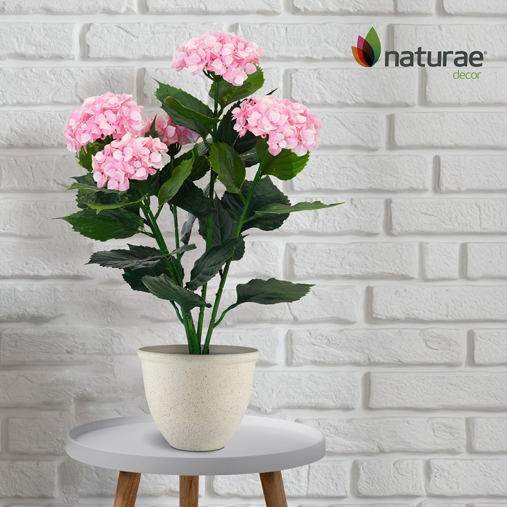 Hydrangée rose artificielle Intérieur/Extérieur 24 po – Image 4